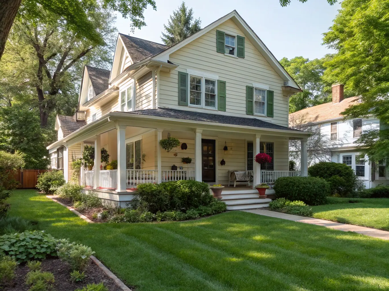 A cozy suburban home with a 'For Sale' sign in the front yard, bathed in the warm light of a late afternoon sun, symbolizing the dream of homeownership.